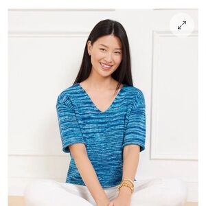 BNWT Talbots Blue V-Neck Sweater, Sz M